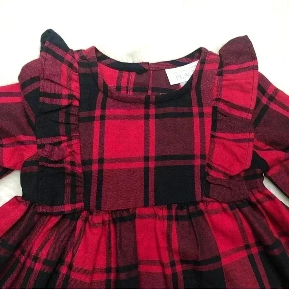 The  Children’s Place Dress Red & Black Plaid New With Tags 3-6 Months - Picture 4 of 16